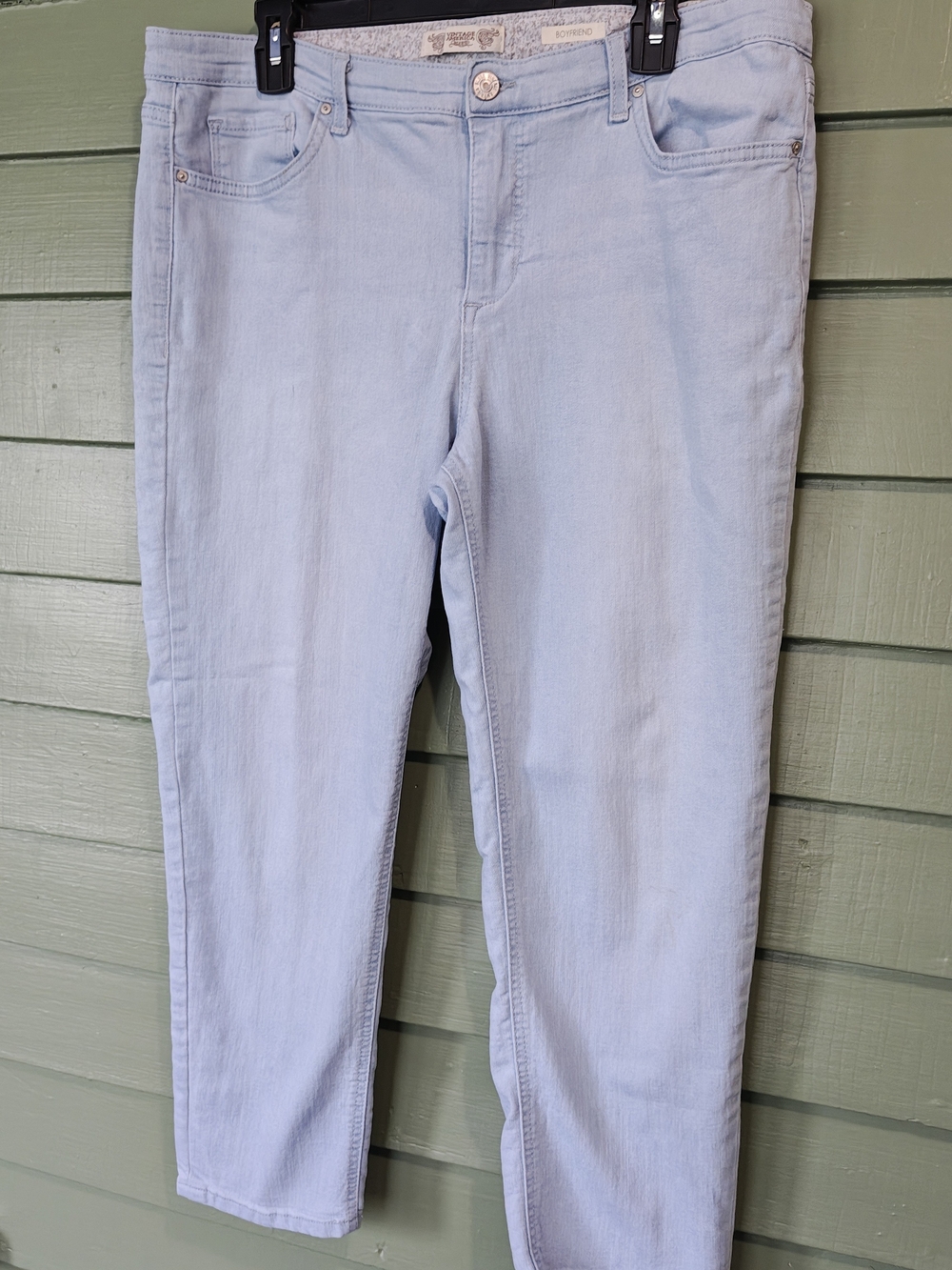 Vintage America Light Blue Cropped Women’s Jeans Boyfriend Style Size 12